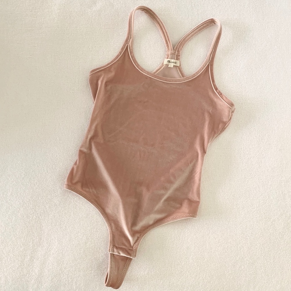 Madewell Velvet Thong Bodysuit S